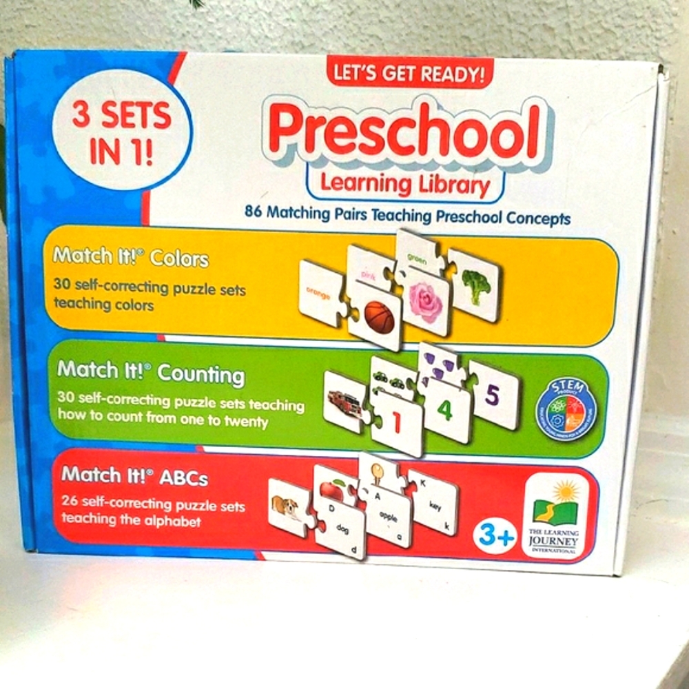 PreSchool Learning Library 3 Sets In 1 ABCs Counting Colors - Picture 2 of 8